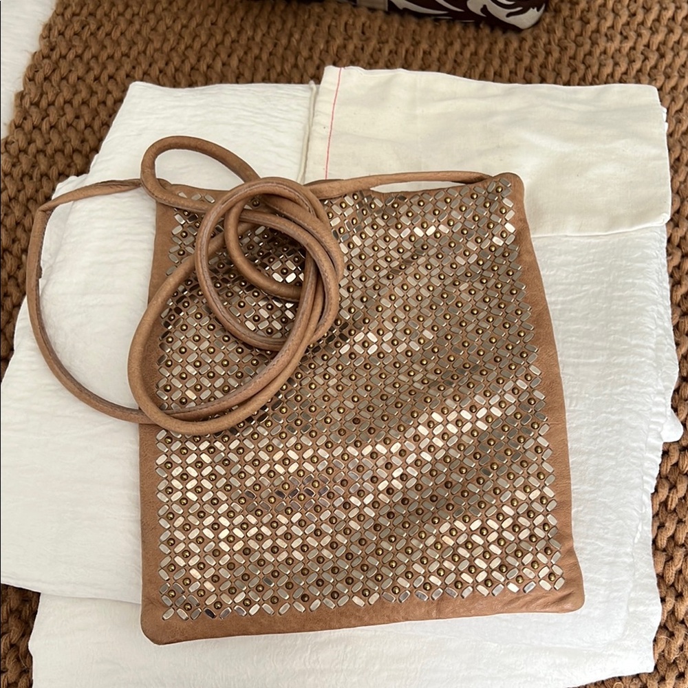 Colleen Cordero Studded Tan Crossbody Bag - Picture 6 of 8